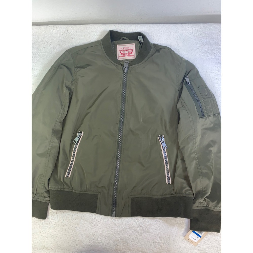 Levi Strauss Men XL Olive Green Bomber MA-1 Flight Jacket LW7RP570 NWT